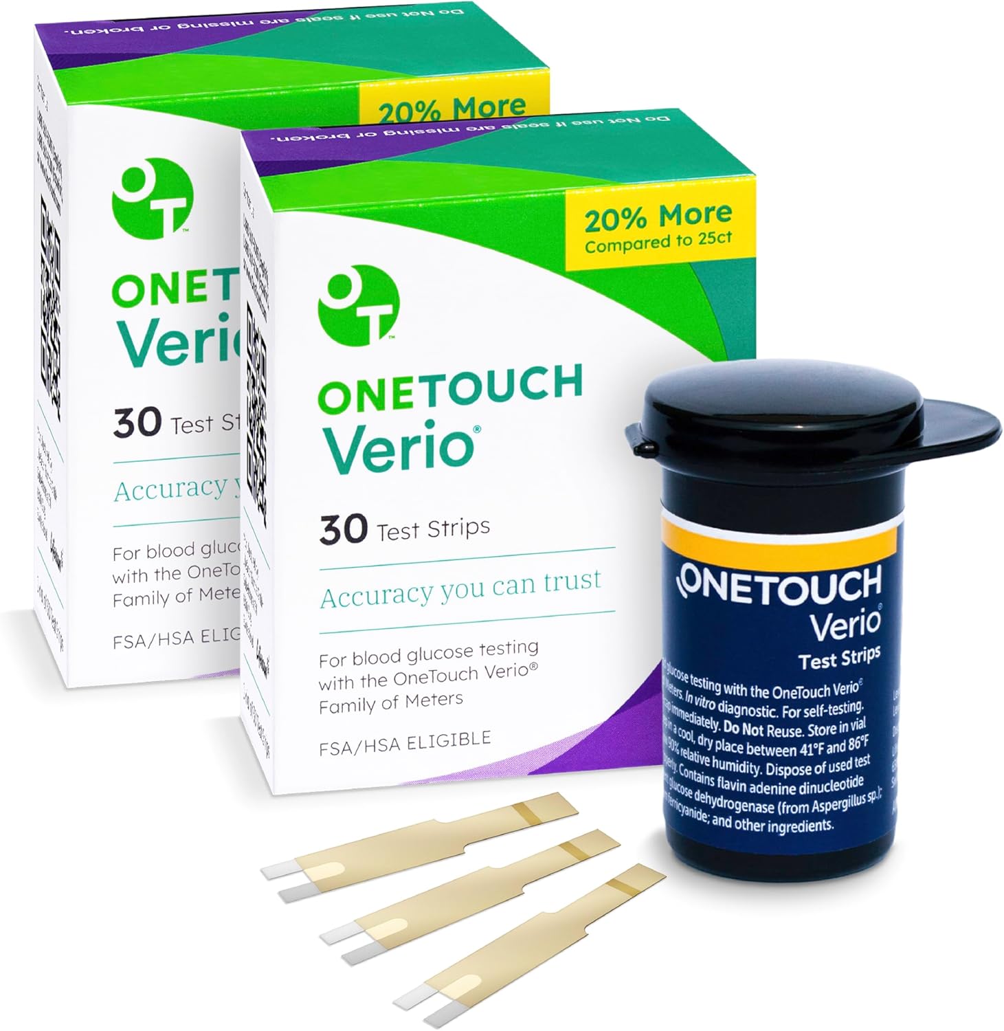 OneTouch Verio Test Strips for Diabetes Value Pack - 60 Count